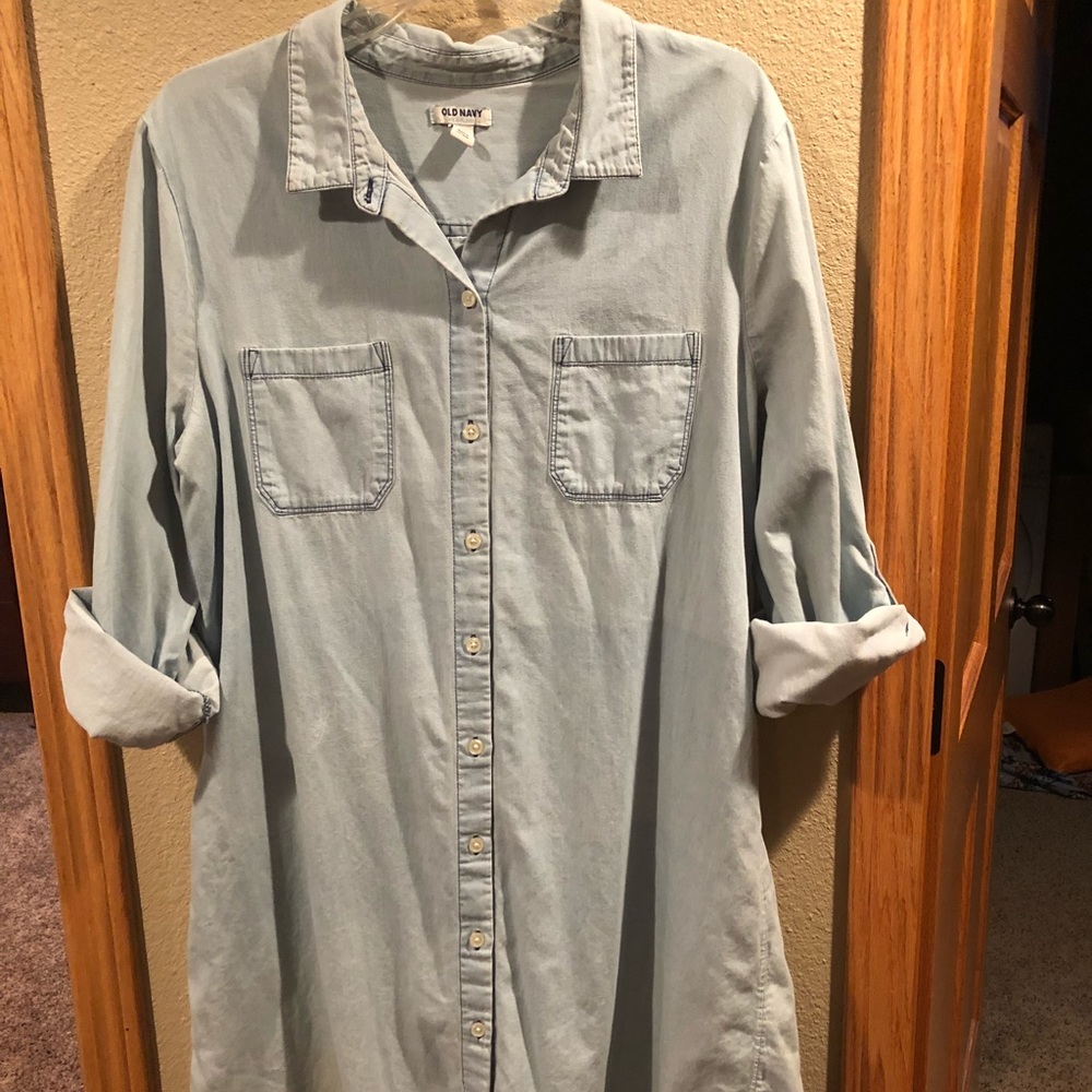 Chambray shirt dress